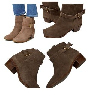 kate spade new york Ankle Booties - Taley Bow Brown Suede size 7.5 M
